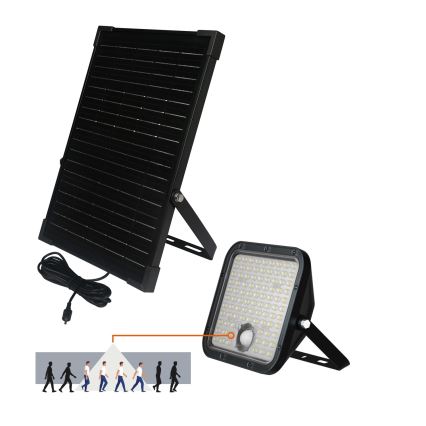 LED Vonkajší solárny reflektor so senzorom LED/30W/6,4V IP65 3000/4000K 6000 mAh + diaľkové ovládanie