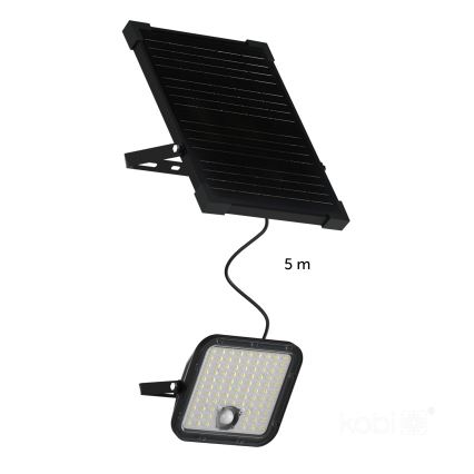 LED Vonkajší solárny reflektor so senzorom LED/30W/6,4V IP65 3000/4000K 6000 mAh + diaľkové ovládanie
