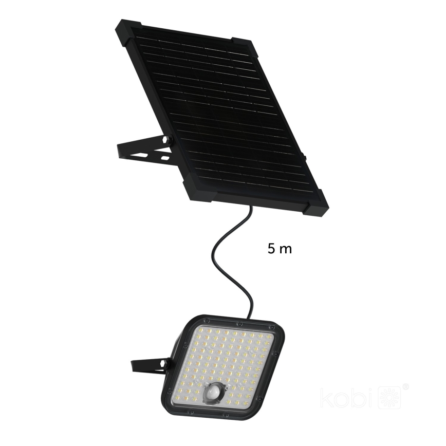 LED Vonkajší solárny reflektor so senzorom LED/30W/6,4V IP65 3000/4000K 6000 mAh + diaľkové ovládanie