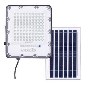 LED Vonkajší stmievateľný solárny reflektor LED/100W/3,2V 4500K IP65 čierna + diaľkové ovládanie