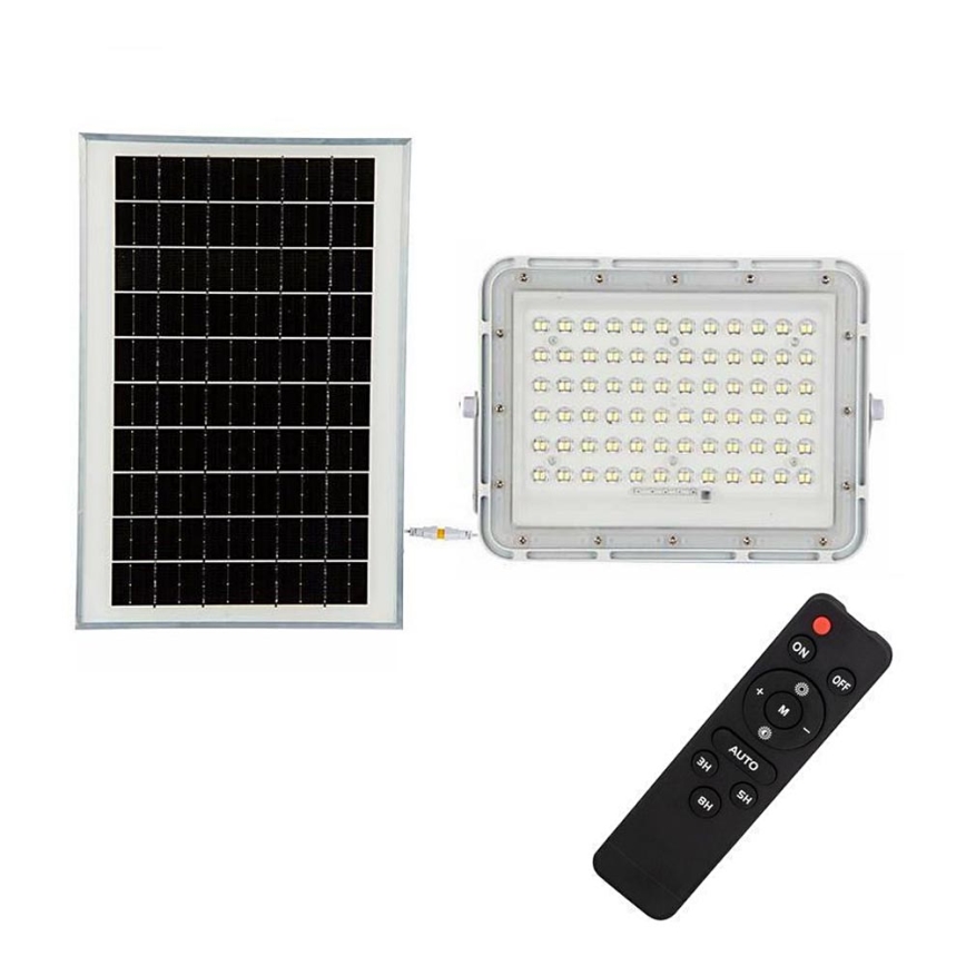 LED Vonkajší stmievateľný solárny reflektor LED/15W/3,2V IP65 6400K 12000 mAh biela + diaľkové ovládanie