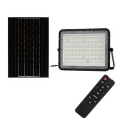LED Vonkajší stmievateľný solárny reflektor LED/15W/3,2V IP65 6400K čierna + diaľkové ovládanie