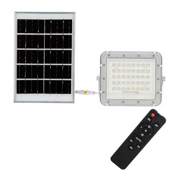 LED Vonkajší stmievateľný solárny reflektor LED/6W/3,2V IP65 4000K biela + diaľkové ovládanie