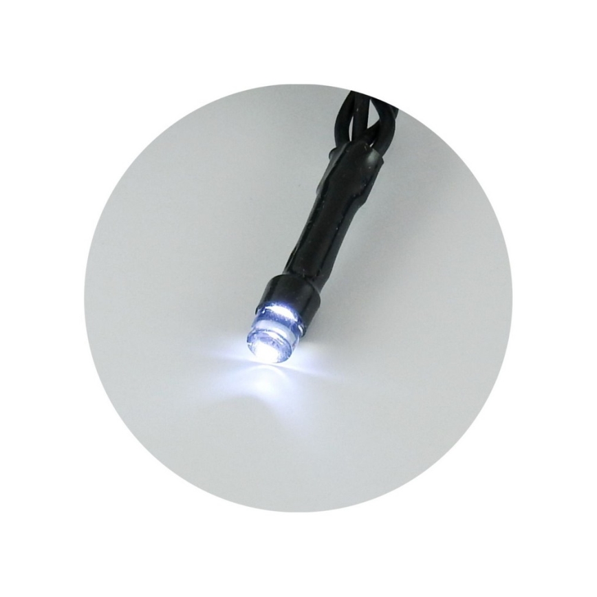 LED vonkajší svetelný reťaz 100xLED/2 režimy/3xAA 10,8m IP44 studená biela