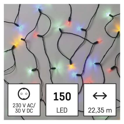 LED vonkajší svetelný reťaz 150xLED/27,35m IP44 viacfarebný