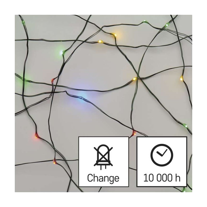 LED  vonkajší svetelný reťaz 75xLED/12,5m IP44 viacfarebný