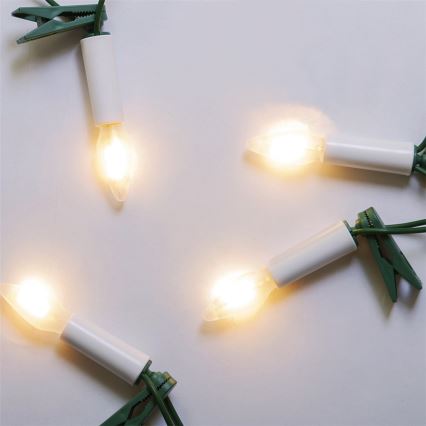 LED vonkajší svetelný reťazec FELICIA FILAMENT 20xE10 19 m biela/teplá biela IP44, Vyrobené v ČR