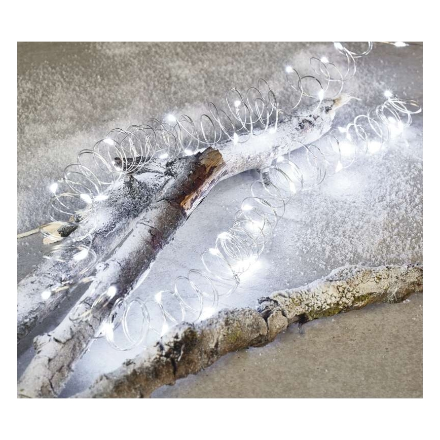 LED vonkajší svetelný reťazec 100xLED/15m IP44 studená biela