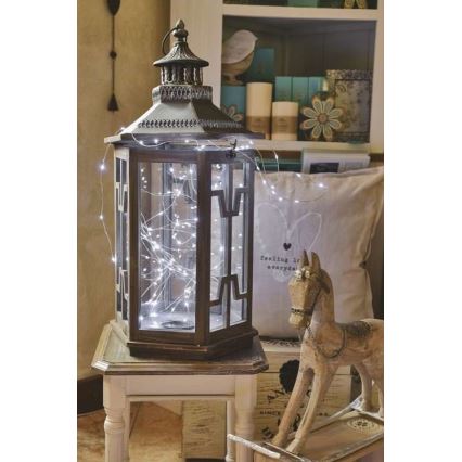 LED vonkajší svetelný reťazec 100xLED/15m IP44 studená biela