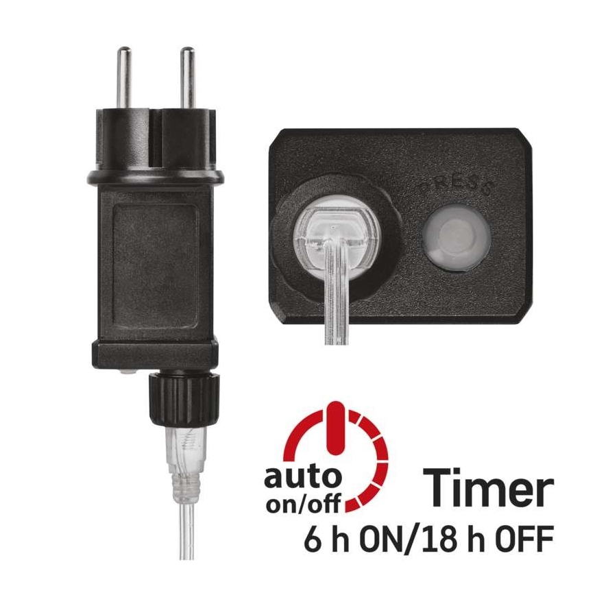 LED vonkajší svetelný reťazec 100xLED/15m IP44 studená biela