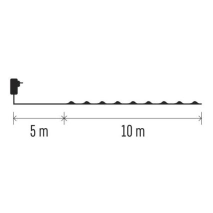 LED vonkajší svetelný reťazec 100xLED/15m IP44 studená biela