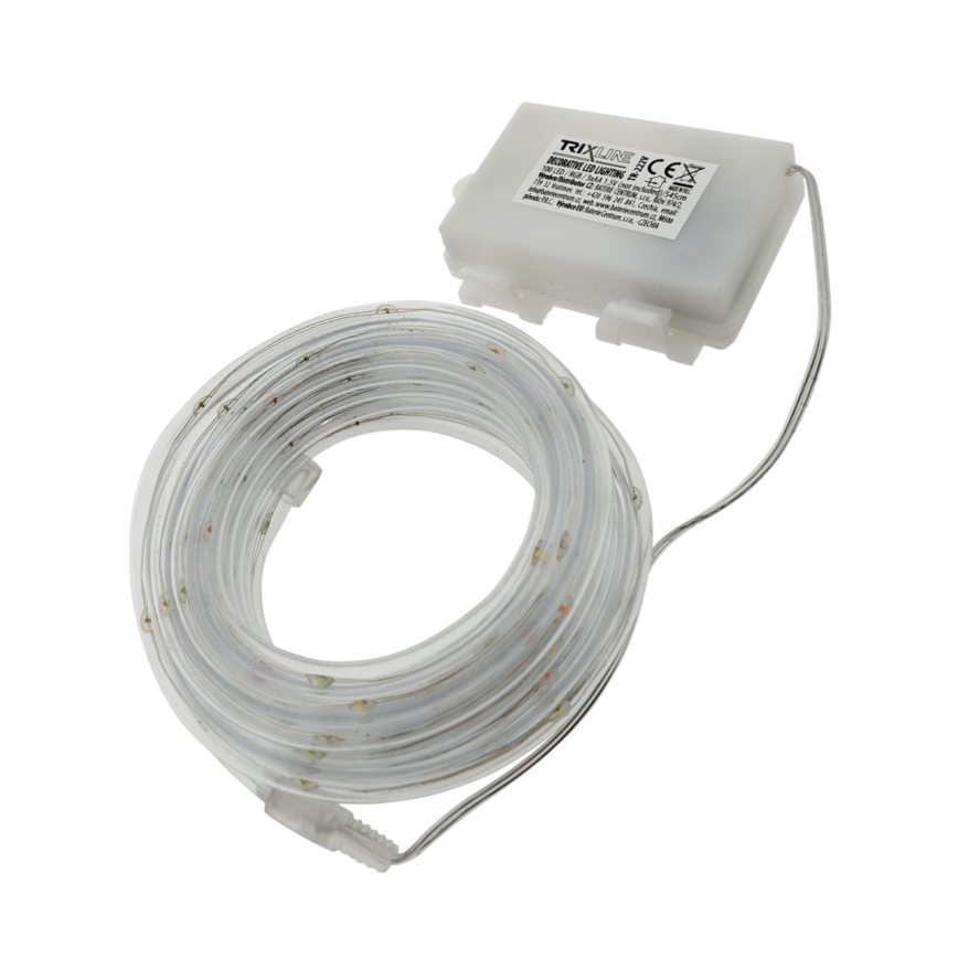 LED vonkajší svetelný reťazec 100xLED/3xAA 5,45 m IP44 viacfarebný