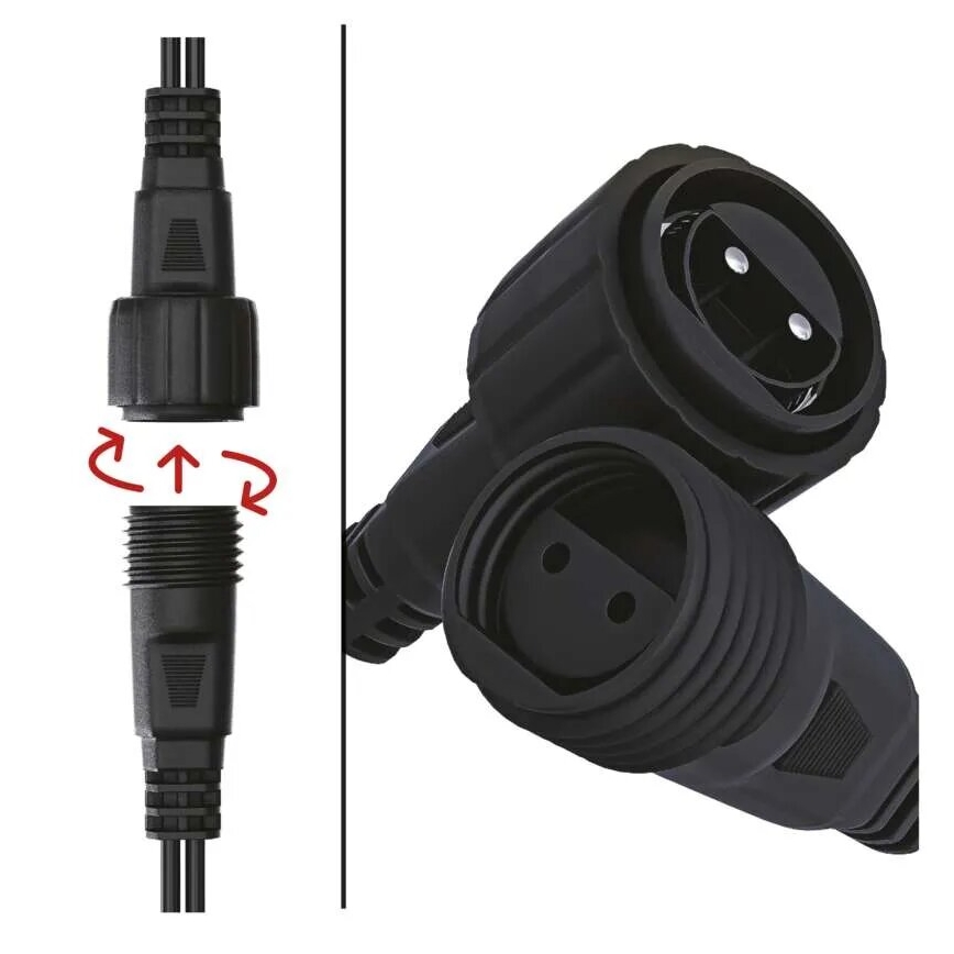 LED vonkajší svetelný reťazec 100×LED / 10 m, IP44, modrá