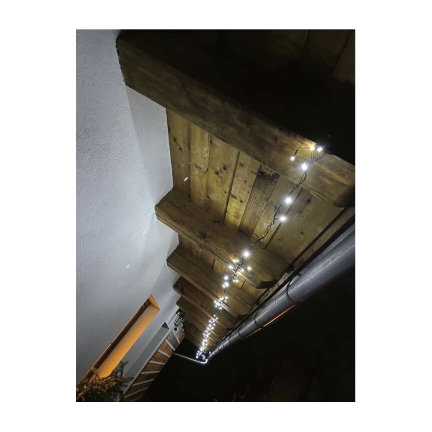 LED vonkajší svetelný reťazec 120xLED/17m IP44 studená biela