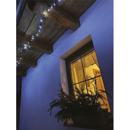 LED vonkajší svetelný reťazec 120xLED/17m IP44 studená biela