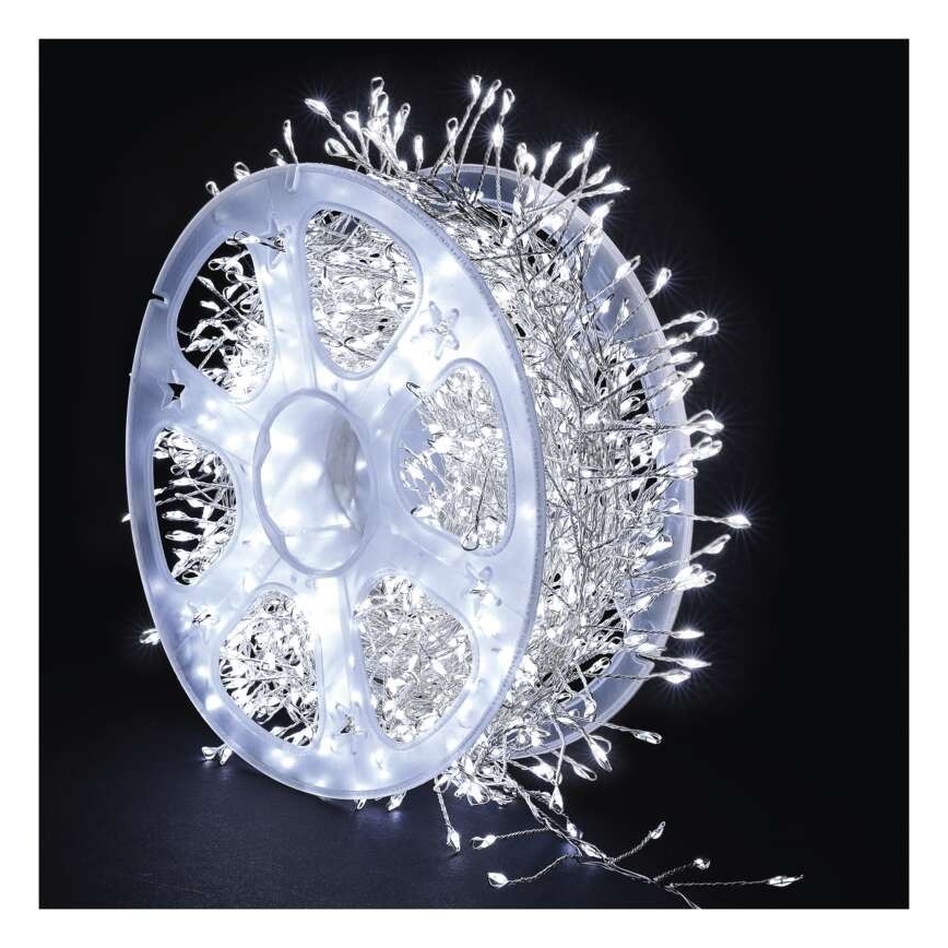 LED vonkajší svetelný reťazec 1440xLED/8 funkcií 14,4m IP44 studená biela