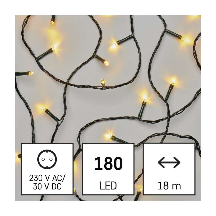 LED  vonkajší svetelný reťazec 180xLED/23m IP44 teplá biela