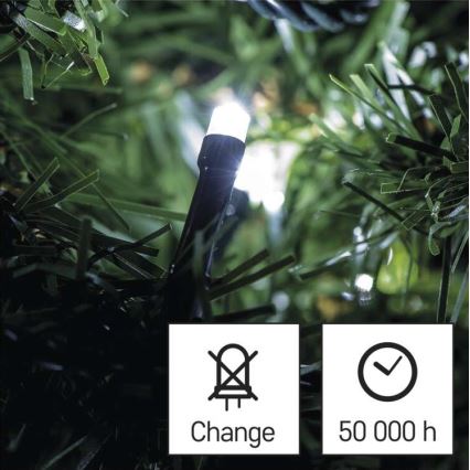LED vonkajší svetelný reťazec 180xLED/8 režimov 23m IP44 studená biela