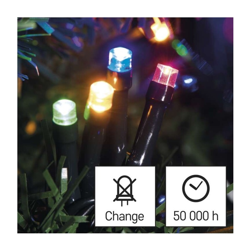 LED vonkajší svetelný reťazec 180×LED / 23 m, IP44, viacfarebný