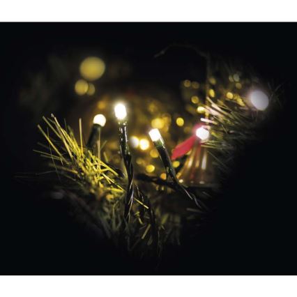 LED vonkajší svetelný reťazec 80 LED, 13 m, IP44, teplá biela