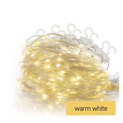 LED Vonkajší vianočný reťaz 100xLED/8 funkcií 7,9x0,7m IP44 teplá biela