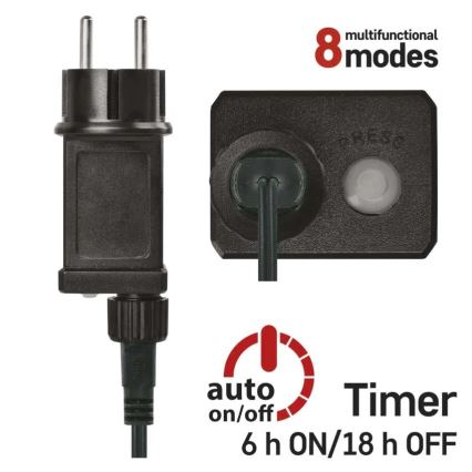 LED Vonkajší vianočný reťaz 80xLED/8 funkcií 13m studená biela IP44