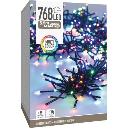 LED Vonkajší vianočný reťazec 768xLED/230V/8 funkcií 8,5 m IP44 viacfarebný