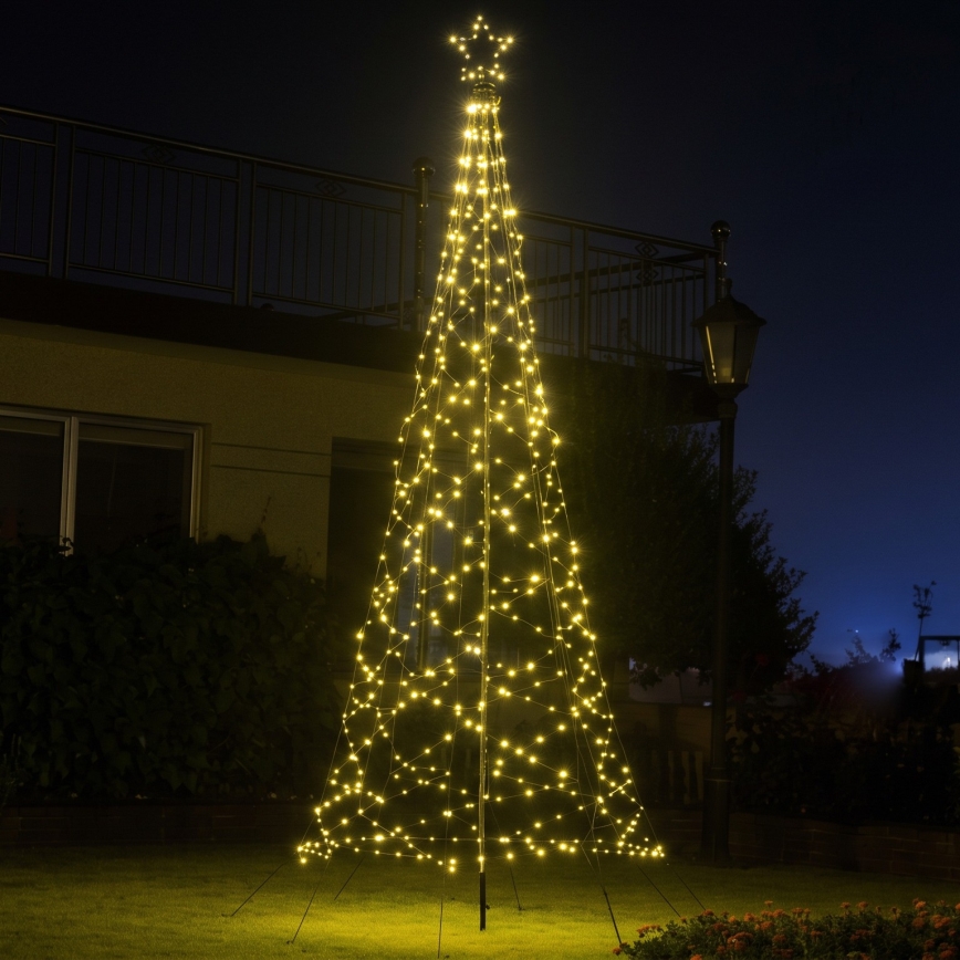 LED Vonkajší vianočný stromček 480xLED/230V 8 funkcií 3,2 m IP44 teplá biela