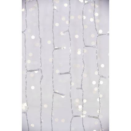LED vonkajší záves CURTAIN 480xLED/8,4W/230V 3x3 m IP44 studená biela