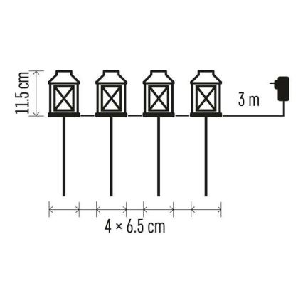 LED Vonkajšia dekorácia 4xLED/5W/230V IP44