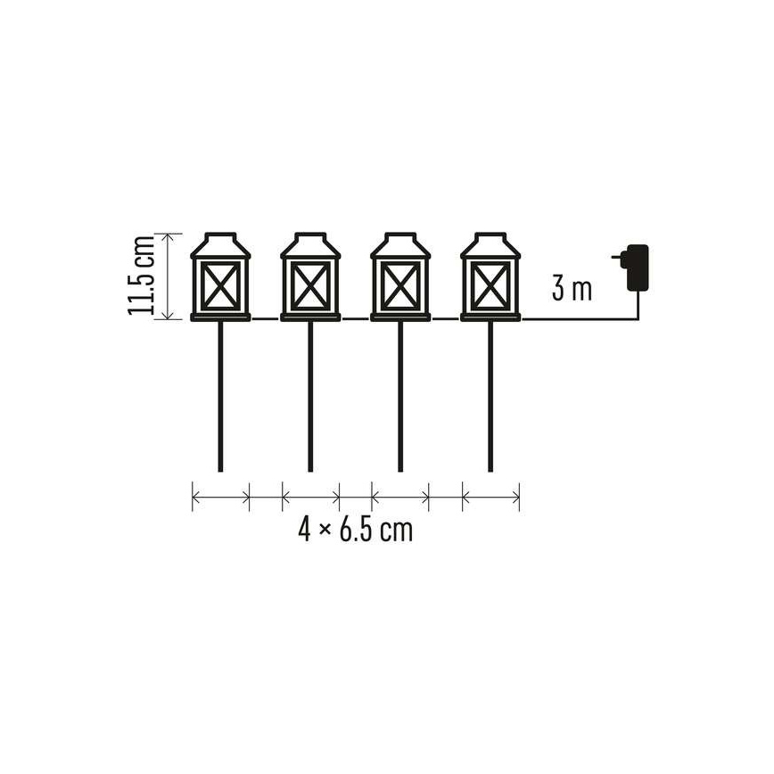 LED Vonkajšia dekorácia 4xLED/5W/230V IP44