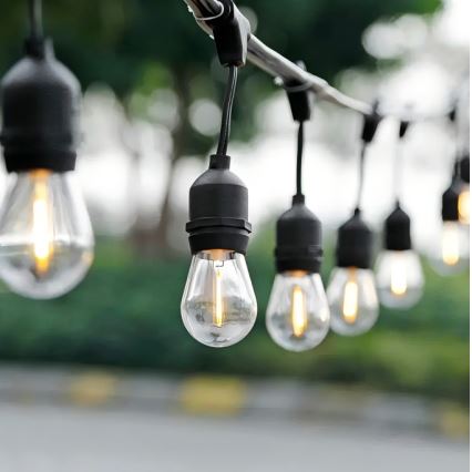 LED Vonkajšia dekoračná reťaz 10xE27/1W/230V 10 m IP65 čierna