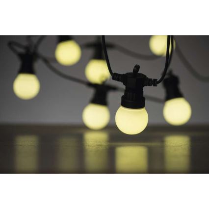 LED  Vonkajšia dekoračná reťaz 10xLED/10m IP44 biela