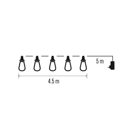 LED vonkajšia dekoratívna reťaz 100xLED/9,5m IP44