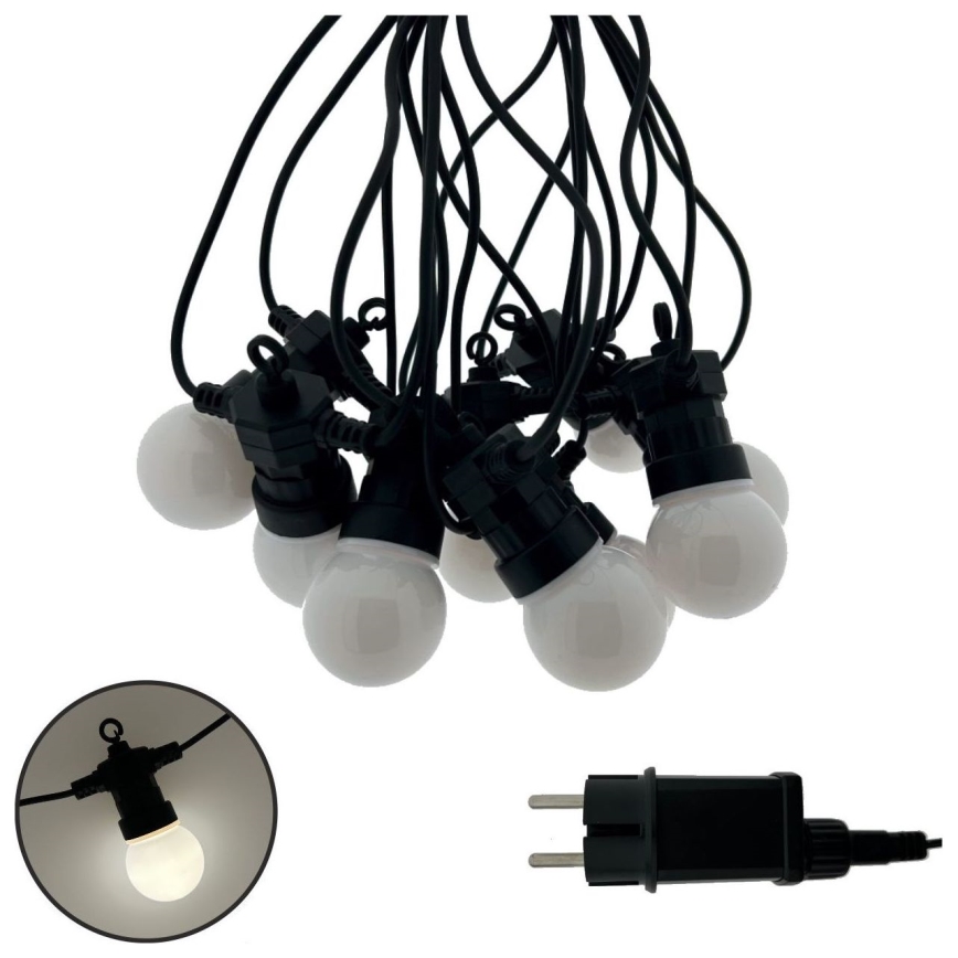 LED vonkajšia dekoratívna reťaz 10xLED/0,36W/230V 4,5 m IP44 čierna