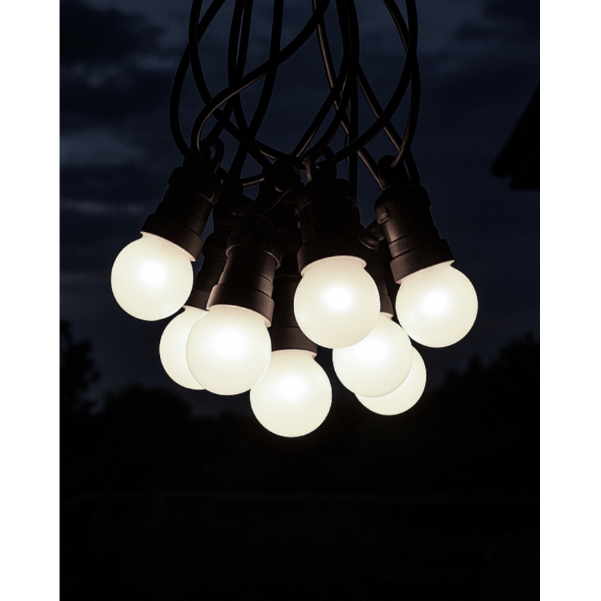 LED vonkajšia dekoratívna reťaz 10xLED/0,36W/230V 4,5 m IP44 čierna