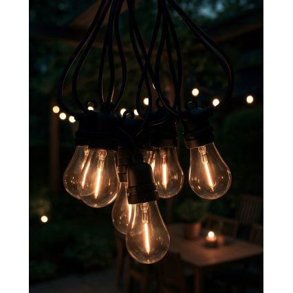 LED vonkajšia dekoratívna reťaz 10xLED/0,36W/230V 8 m IP44 čierna