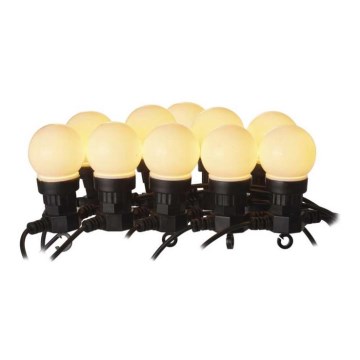 LED vonkajšia dekoratívna reťaz 10xLED/10m IP44 biela