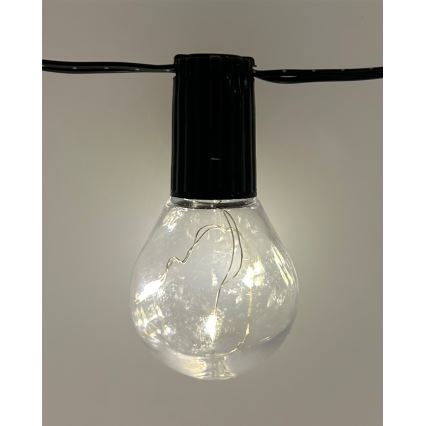 LED vonkajšia dekoratívna reťaz 20xLED/0,075W/230V 5,8 m IP44 čierna