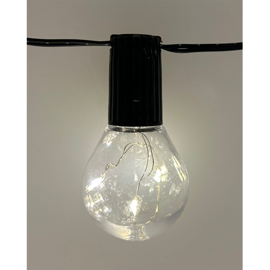 LED vonkajšia dekoratívna reťaz 20xLED/0,075W/230V 5,8 m IP44 čierna