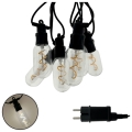 LED vonkajšia dekoratívna reťaz 6xLED/0,6W/230V 4,5 m IP44 čierna