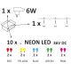 LED Vonkajšia dekoratívna reťaz PARTY NEON 7,6 m 10xE27/0,6W/36V IP44