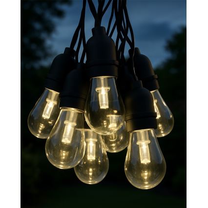 LED vonkajšia dekoratívna svetelná reťaz 10xLED/0,15W/230V 3,8 m IP44 čierna