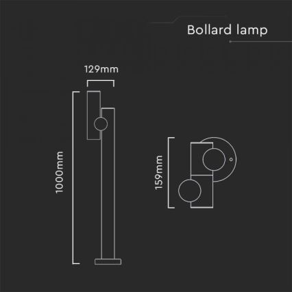 LED Vonkajšia flexibilná lampa LED/4W/230V 3000K IP44 100 cm čierna