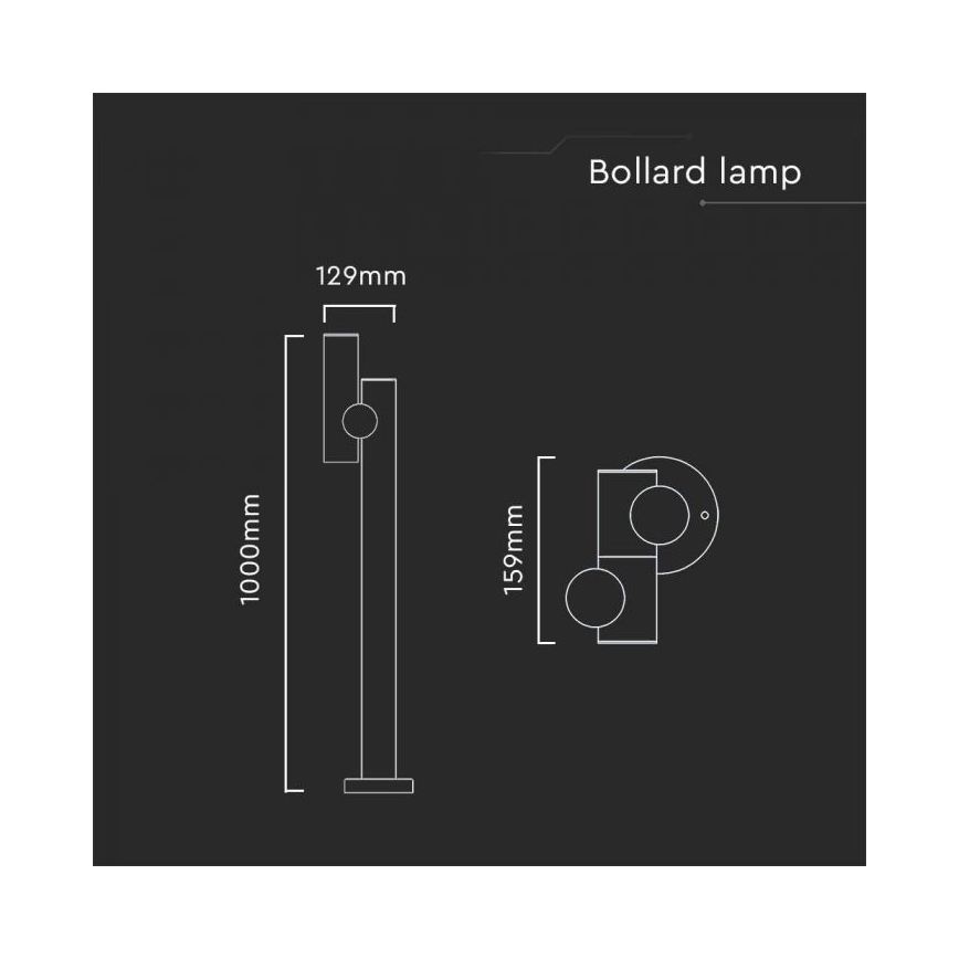 LED Vonkajšia flexibilná lampa LED/4W/230V 4000K IP44 100 cm čierna