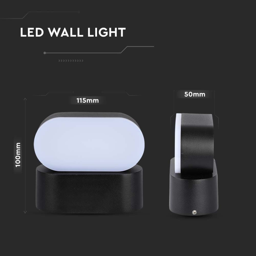 LED Vonkajšia flexibilná nástenné svietidlo LED/5W/230V 3000K IP65 čierna