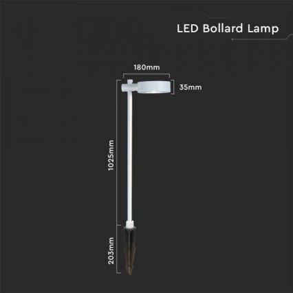 LED vonkajšia lampa 7W/230V 4000K IP65 biela