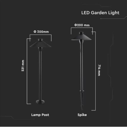 LED Vonkajšia lampa GARDEN LED/7W/230V 3000K IP65