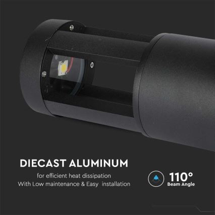 LED Vonkajšia lampa LED/10W/230V 25cm 6400K IP65 čierna