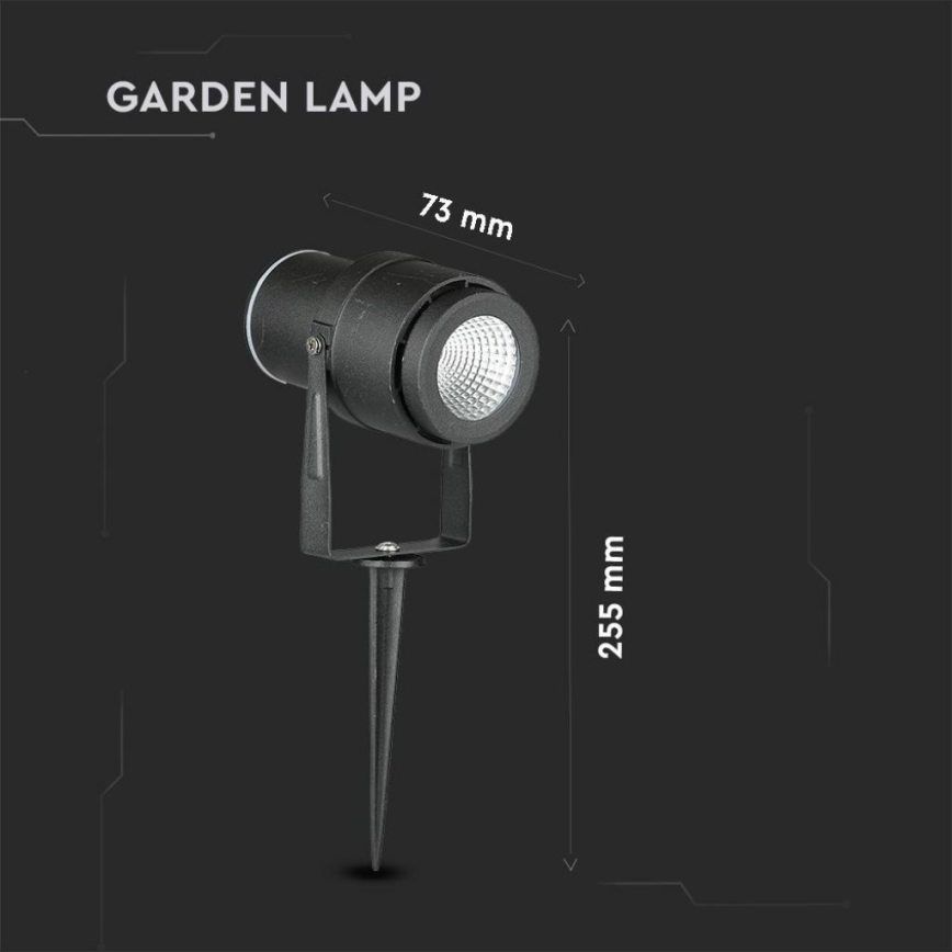 LED Vonkajšia lampa LED/12W/100-240V IP65 4000K čierna